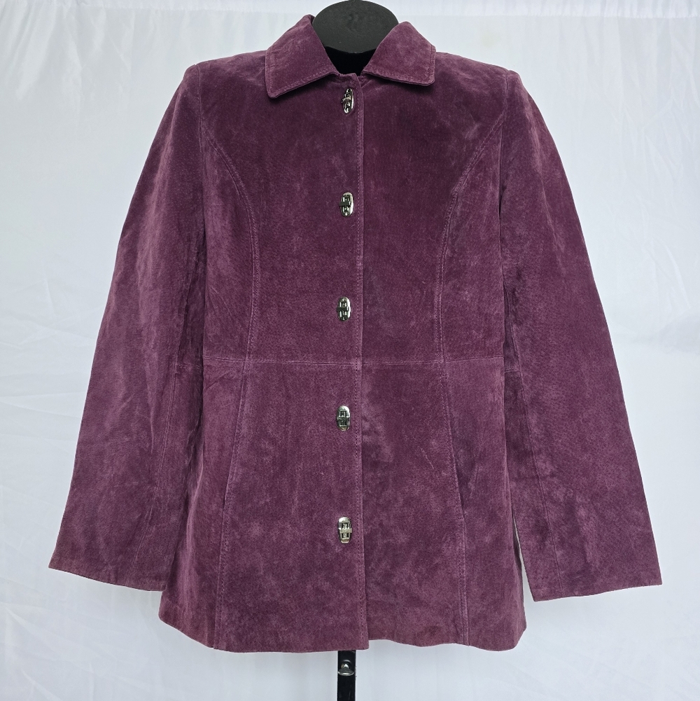 Guillaume Vintage 100% Genuine   Suede Jacket Bordeaux Size Small